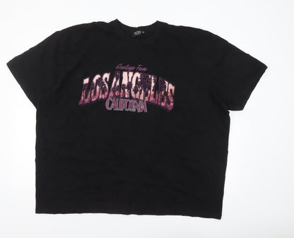 boohooMAN Men's Black 3XL Los Angeles California Graphic T-Shirt