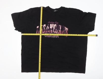 boohooMAN Men's Black 3XL Los Angeles California Graphic T-Shirt