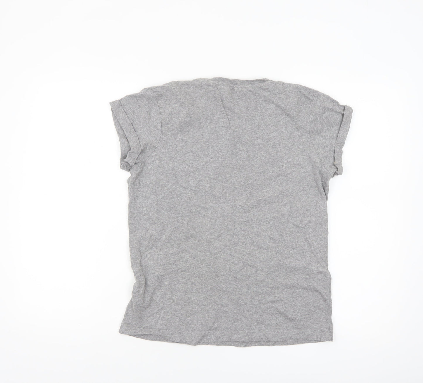 Jack Wills Women's Grey Cotton Crew Neck Basic T-Shirt UK 6