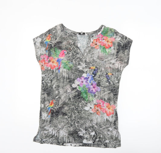 Next Women's Multicoloured Tropical Print T-Shirt Size 8