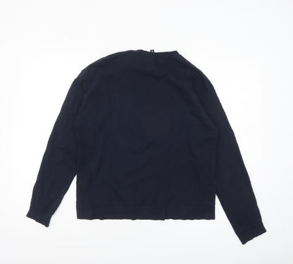 H&M Divided Womens Navy Blue Long Sleeve Crew Neck T-Shirt Size 12