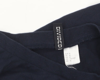 H&M Divided Womens Navy Blue Long Sleeve Crew Neck T-Shirt Size 12