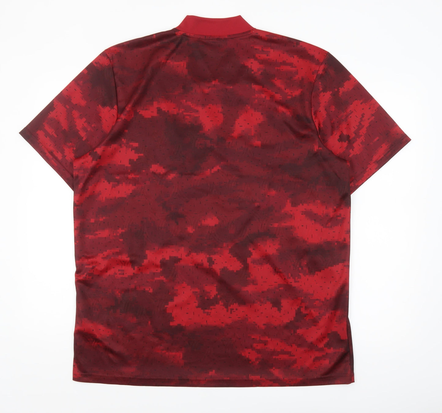 Adidas Men’s Red Camouflage Short Sleeve V-Neck Athletic Jersey T-Shirt M