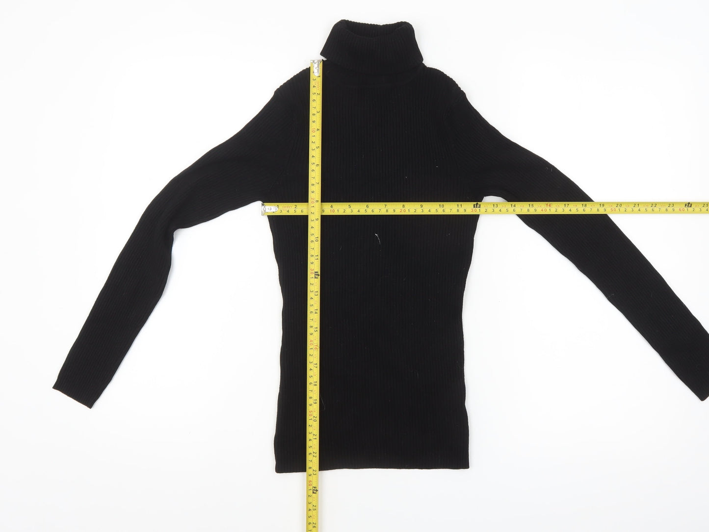 River Island Women’s Black Roll Neck Slim Knit Jumper Size 10