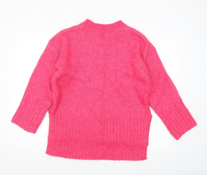 Dunnes Women Pink Crew Neck Long Sleeve Knit Jumper Size S