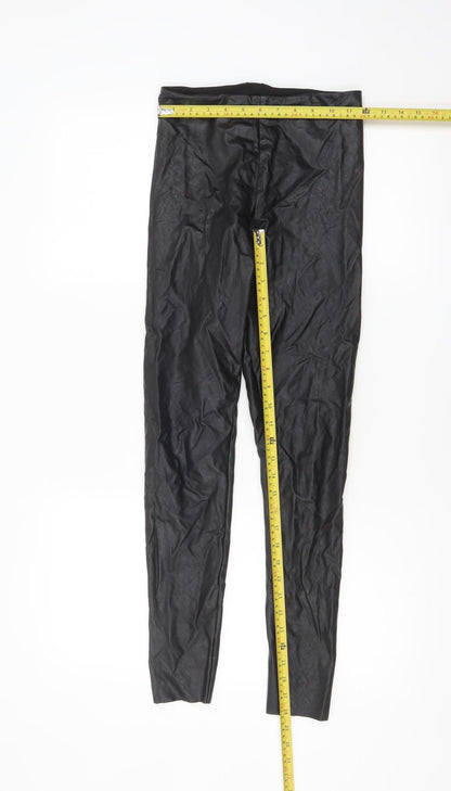 Gallery Women’s Black Faux Leather Stretch Leggings Size M