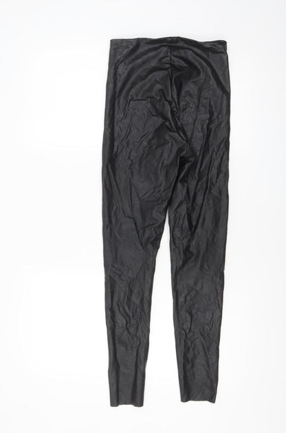 Gallery Women’s Black Faux Leather Stretch Leggings Size M