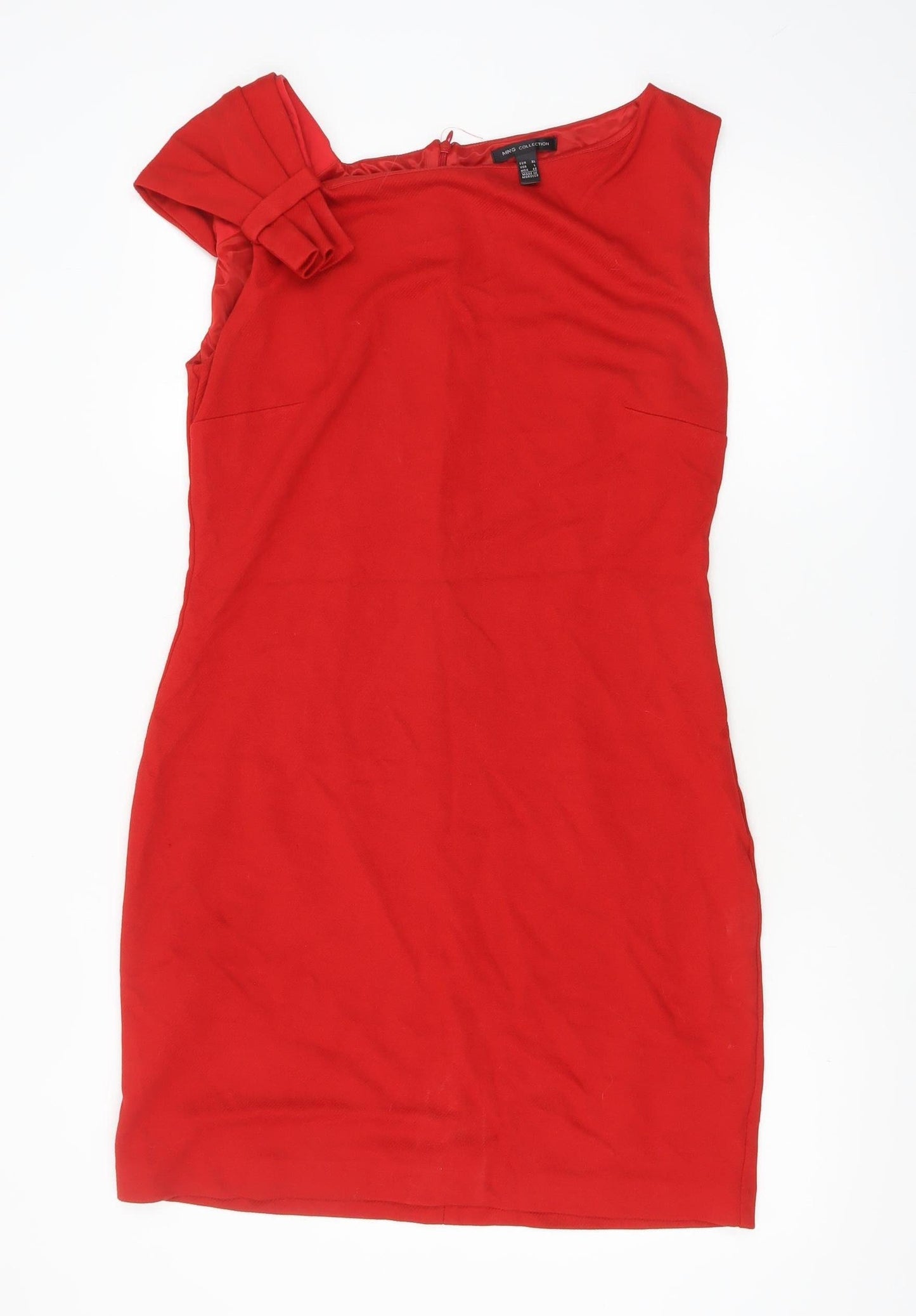 MNG Collection Women Red Bodycon One Shoulder Dress Size 14