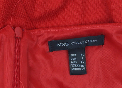 MNG Collection Women Red Bodycon One Shoulder Dress Size 14