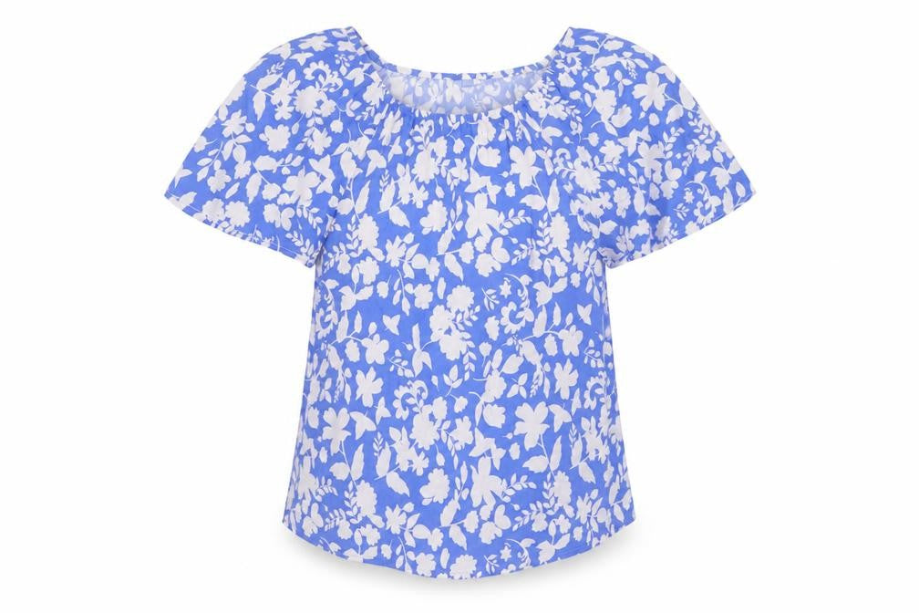 Dunnes Stores Women's Blue Floral Viscose Blouse XS