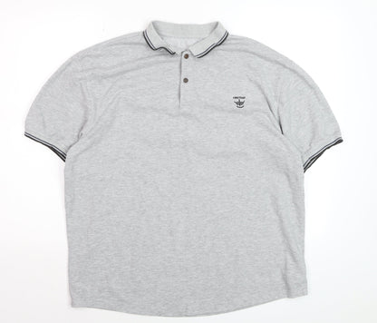 Firetrap Men's Grey 3XL Cotton Blend Short Sleeve Polo Shirt
