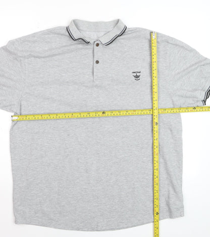 Firetrap Men's Grey 3XL Cotton Blend Short Sleeve Polo Shirt