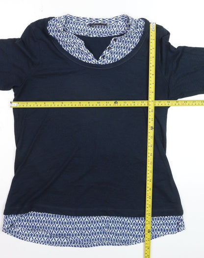 Marks and Spencer Womens Blue Tunic Blouse Size 14 3/4 Sleeve