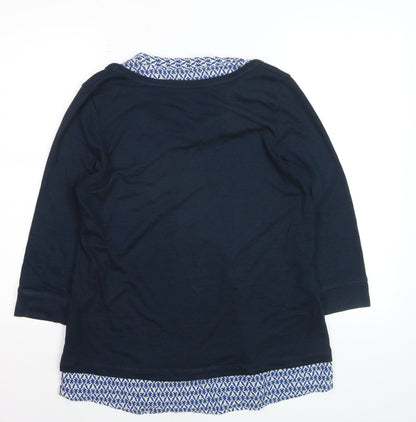 Marks and Spencer Womens Blue Tunic Blouse Size 14 3/4 Sleeve