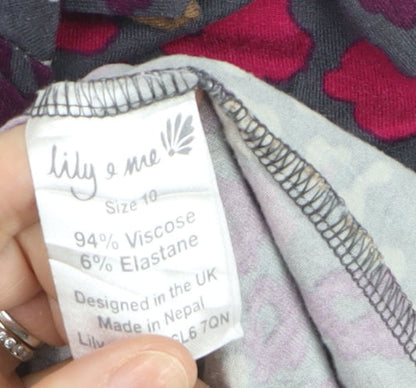 Lily & Me Women’s Multicoloured Floral Long Sleeve Tunic Top Size 10
