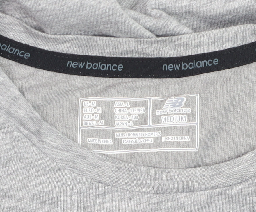 New Balance Men's Grey Medium Moisture Wicking Sports T-Shirt