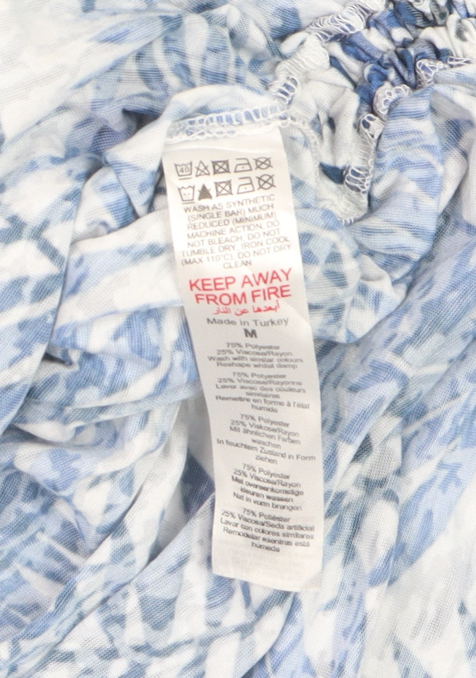 Wallis Women’s Blue Tropical Print Tunic T-Shirt Size 12