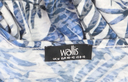 Wallis Women’s Blue Tropical Print Tunic T-Shirt Size 12