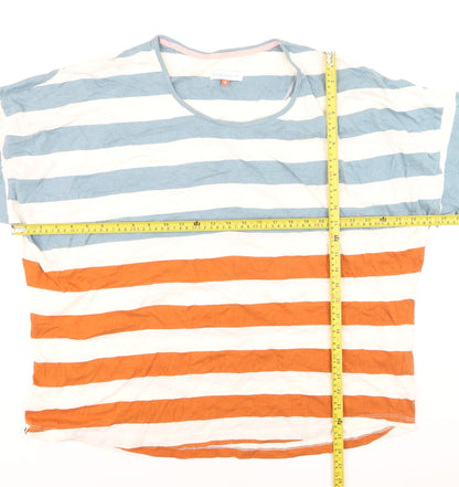 Brakeburn Womens Multicoloured Stripe 3/4 Sleeve Cotton T-Shirt Size 18