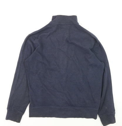Polo Ralph Lauren Men's Blue Full Zip High Neck Jumper Size L