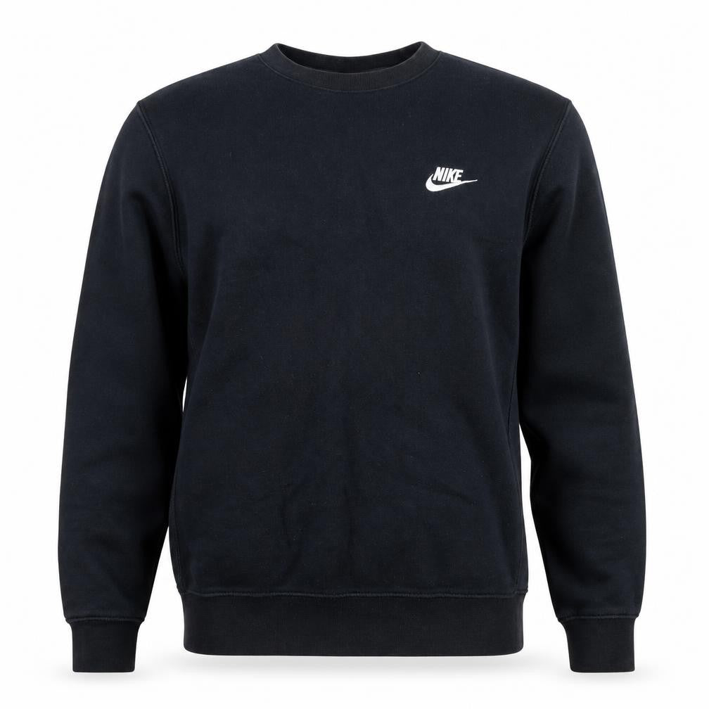 Nike Men's Black XS Fleece Pullover Sweatshirt Crew Neck Logo