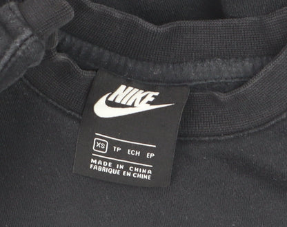 Nike Men's Black XS Fleece Pullover Sweatshirt Crew Neck Logo