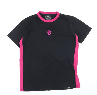 TC Threads Men's Black & Pink Gothic Skull Graphic Cotton T-Shirt Medium