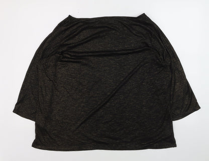 Nutmeg Women Black Glitter 3/4 Sleeve Plus Size 22 T-Shirt