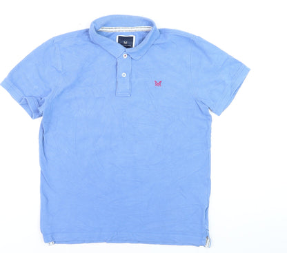 Crew Clothing Company Men's Blue Cotton Polo Shirt M