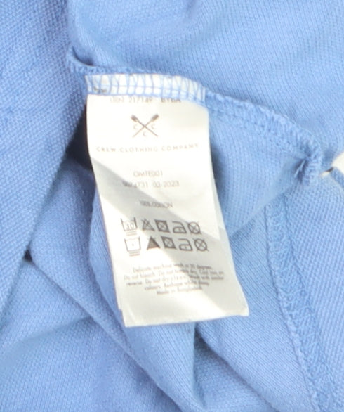 Crew Clothing Company Men's Blue Cotton Polo Shirt M
