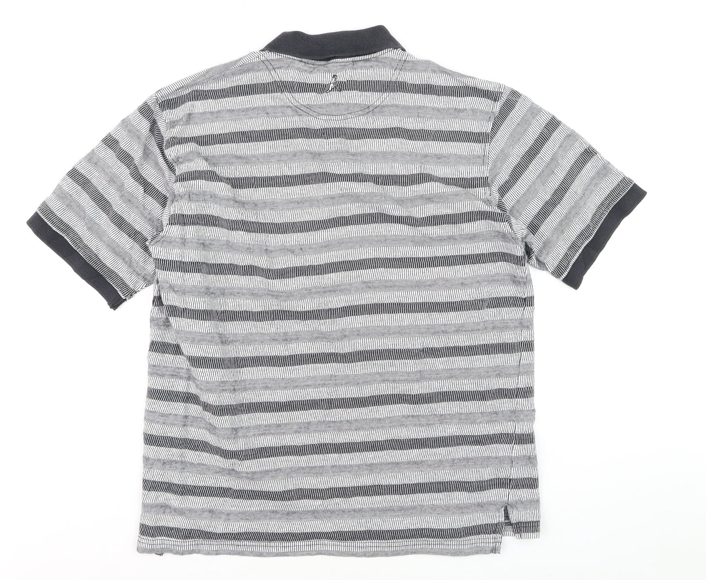 PING Men's Grey Striped Golf Polo Shirt Size L Moisture Wicking