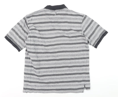 PING Men's Grey Striped Golf Polo Shirt Size L Moisture Wicking