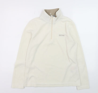 Regatta Women Ivory Fleece 1/2 Zip Pullover Sweatshirt UK 12