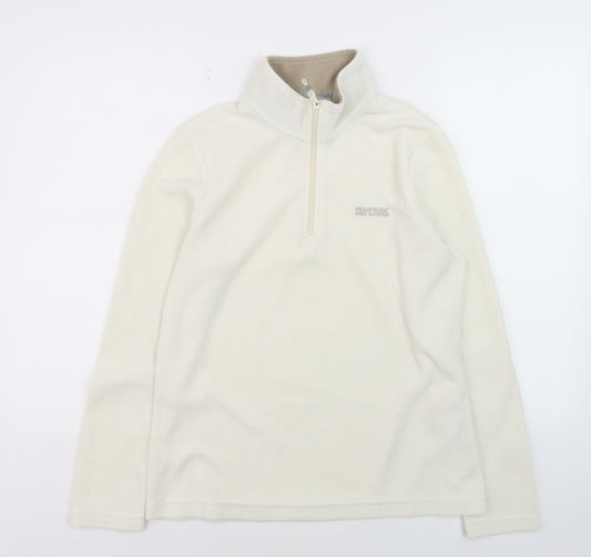 Regatta Women Ivory Fleece 1/2 Zip Pullover Sweatshirt UK 12