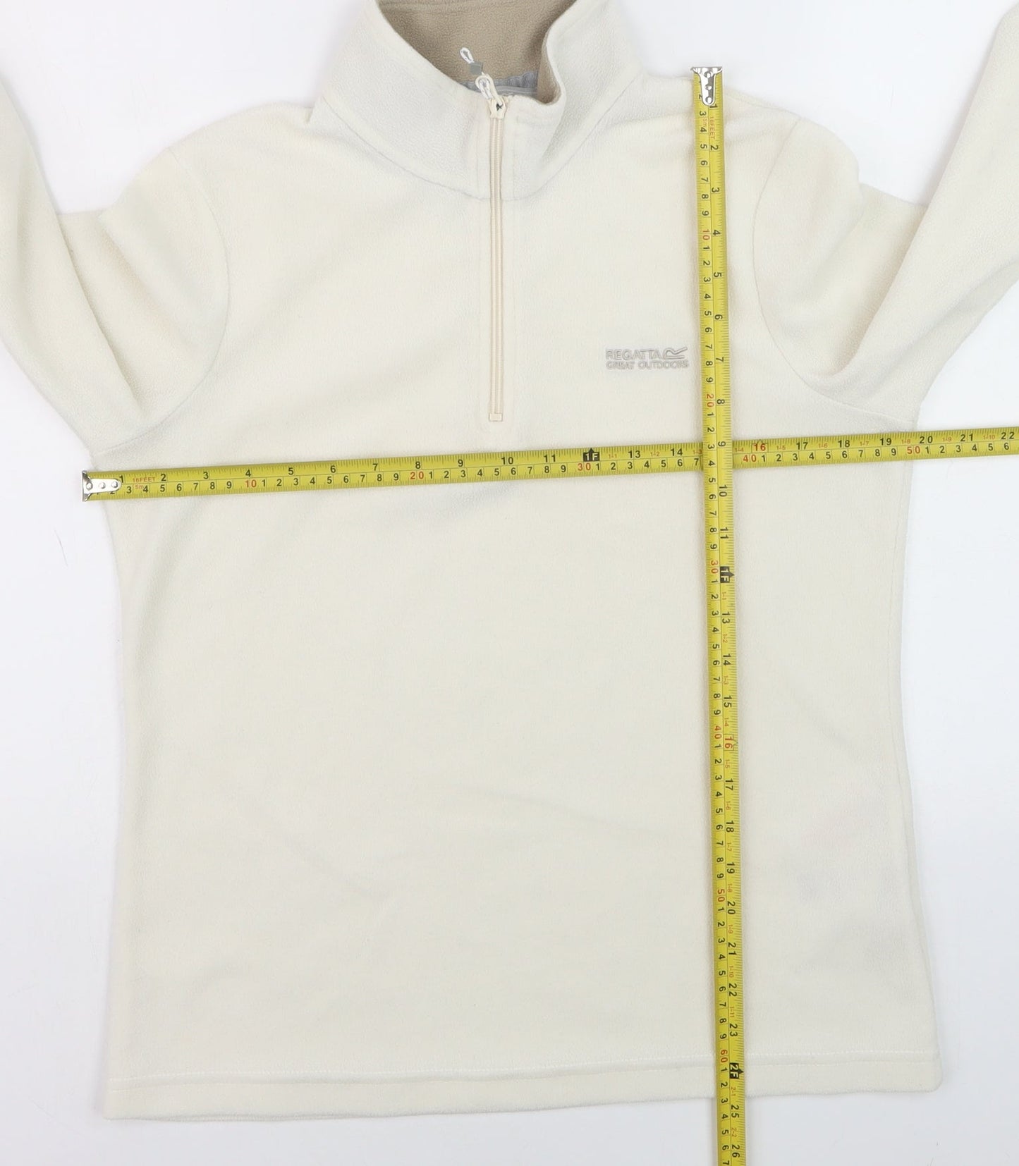Regatta Women Ivory Fleece 1/2 Zip Pullover Sweatshirt UK 12