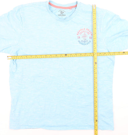 Next Supply Men's Blue Cotton Crew Neck Hawaii Graphic T-Shirt Size L