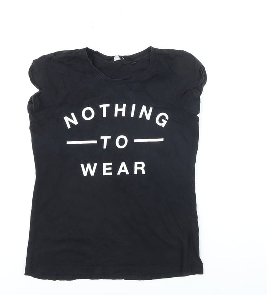 New Look Women's Black 'Nothing to Wear' T-Shirt Size 10