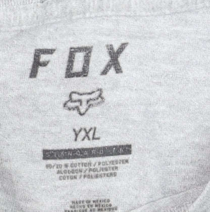 Fox Boys Grey XL Graphic Logo Short Sleeve Cotton T-Shirt