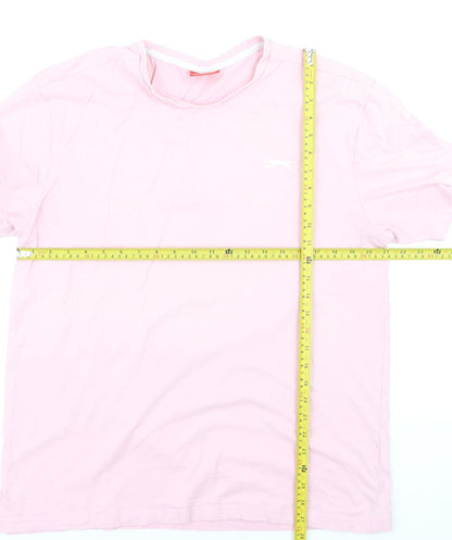 Slazenger Men’s Pink XL Cotton Crew Neck Short Sleeve T-Shirt