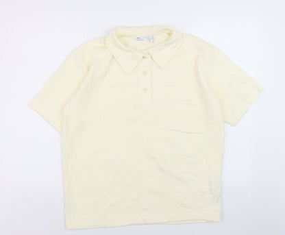 ASOS DESIGN Men's Ivory Polo Shirt XS Short Sleeve Regular Fit