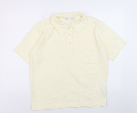 ASOS DESIGN Men's Ivory Polo Shirt XS Short Sleeve Regular Fit