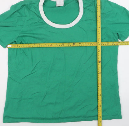 Madeleine Women's Green Cotton Crew Neck Short Sleeve T-Shirt M