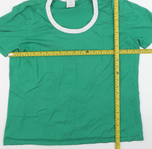 Madeleine Women's Green Cotton Crew Neck Short Sleeve T-Shirt M