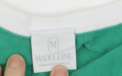 Madeleine Women's Green Cotton Crew Neck Short Sleeve T-Shirt M