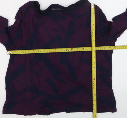 Marks and Spencer Women’s Purple Mix Jersey Blouse UK 18 3/4 Sleeve
