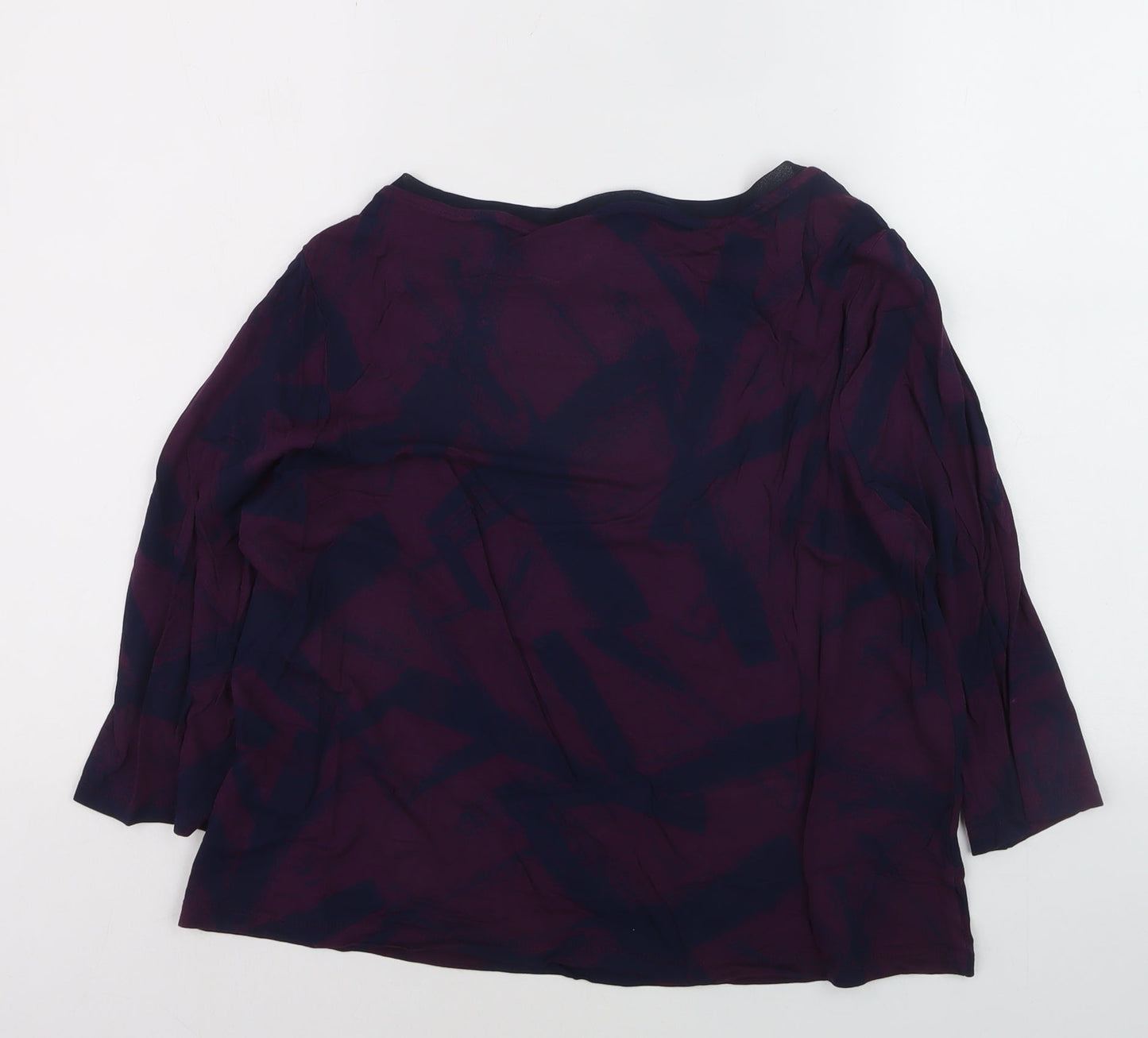 Marks and Spencer Women’s Purple Mix Jersey Blouse UK 18 3/4 Sleeve