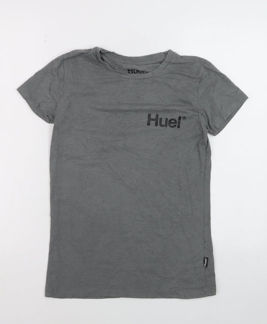 Huel Men's Grey Small Crew Neck Cotton Blend T-Shirt