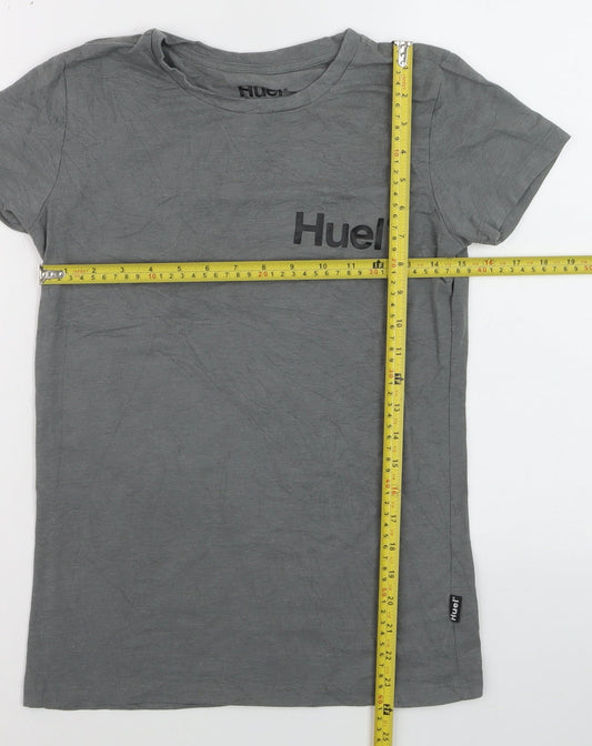 Huel Men's Grey Small Crew Neck Cotton Blend T-Shirt