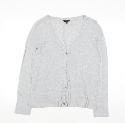 Hobbs Women's Grey V-Neck Button Cardigan XL Modal Blend