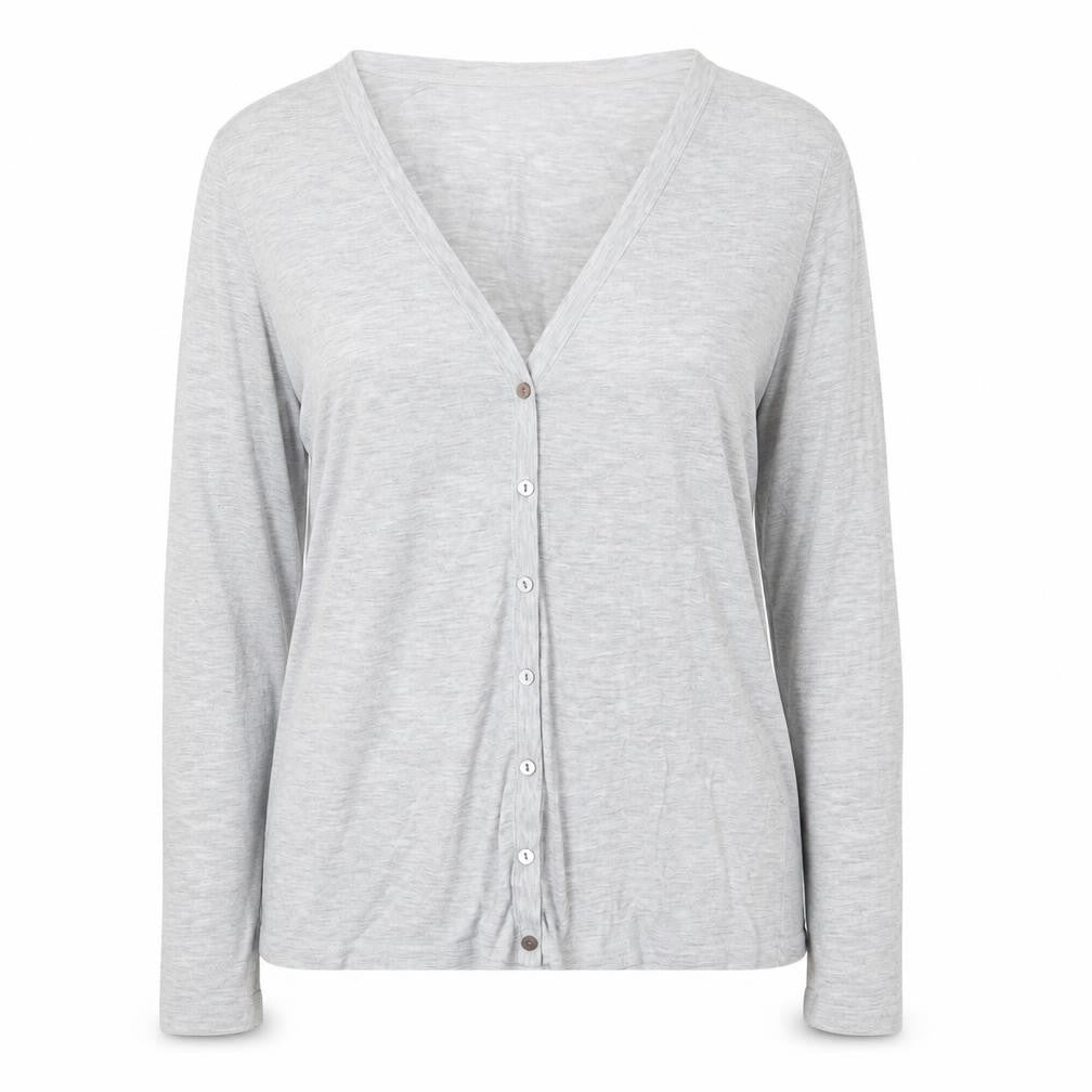 Hobbs Women's Grey V-Neck Button Cardigan XL Modal Blend